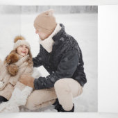 Joyful Manuscript met Sneeuwborstel 2 Foto Drieluik Kaart (Binnenkant midden)