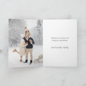 Joyful Manuscript met Sneeuwborstel 2 Foto Feestdagen Kaart (Binnen)