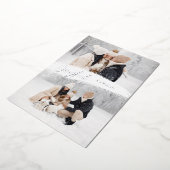 Joyful Manuscript met Sneeuwborstel 2 Foto Folie Feestdagenkaart (Gedraaid)