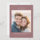 Joyful Maroon Modern Photo Save The Date (Voorkant)