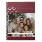 Joyful Merry Blessed Christmas Photo  Notitieboek (Voorkant)