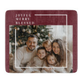 Joyful Merry Blessed Christmas Photo Snijplank (Voorkant)