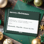 Joyful Merry Blessed Family Christmas Photo Green Feestdagenkaart