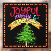 Joyful, Merry, Blessed! "Inspiron" Windows Cling Raamsticker (Vel 2)