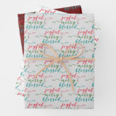 Joyful Merry Blessed Modern Trio Inpakpapier Vel (In situ)