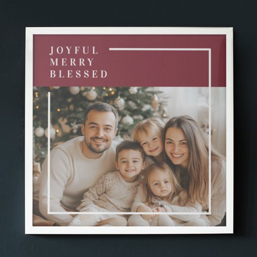 Joyful Merry Blessed Personalized Christmas Family Poster