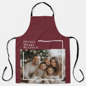 Joyful Merry Blessed Personalized Christmas Photo Schort (Voorkant)