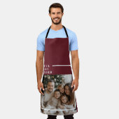 Joyful Merry Blessed Personalized Christmas Photo Schort (Gedragen)