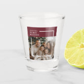 Joyful Merry Blessed Personalized Christmas Photo  Shot Glas (Voorkant)