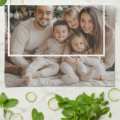 Joyful Merry Blessed Personalized Christmas Photo  Theedoek (Gevouwen)