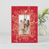 Joyful Merry Christmas Foto aanpassen Feestdagenkaart (Staand voorkant)