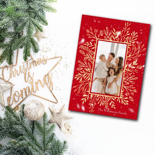 Joyful Merry Christmas Foto aanpassen Feestdagenkaart