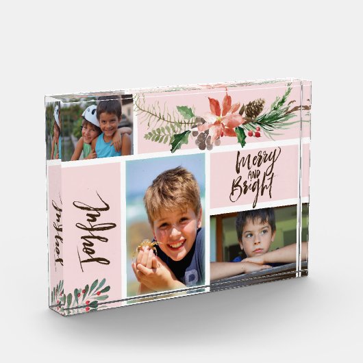 Joyful Merry en Bright Blush Floral Collage Fotoblokken (Links)