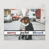 Joyful Merry kerstfoto Briefkaart (Voorkant)