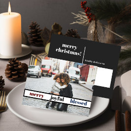 Joyful Merry kerstfoto Briefkaart