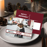 Joyful Merry kerstfoto Briefkaart<br><div class="desc">Dit briefkaart van Kerstmis is voorzien van een gebied om uw eigen familiefoto,  een moderne handgeschreven doopvont en elegante groene en witte kleurencombinatie toe te voegen. Bewerk de *Meest* formulering om aan uw behoeften tegemoet te komen en bewerk alle kleuren in uw smaak.</div>