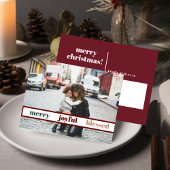 Joyful Merry kerstfoto Briefkaart