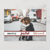 Joyful Merry kerstfoto Briefkaart (Voorkant)