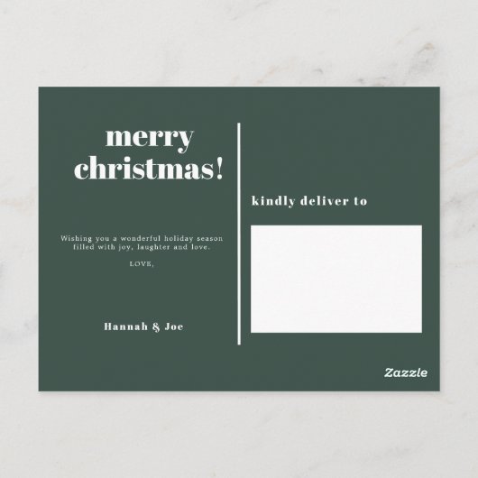 Joyful Merry kerstfoto Briefkaart (Achterkant)