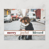 Joyful Merry kerstfoto Briefkaart (Voorkant)