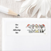 Joyful Merry Kerstmis zingt katten Etiket (Insitu)