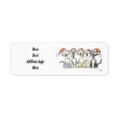 Joyful Merry Kerstmis zingt katten Etiket (Voorkant)