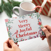 Joyful Merry Kerstwinter waterverf floral Feestdagenkaart