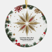 Joyful Merry Mind Ceramic Circle Ornament (Voorkant)