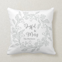 Joyful Merry Winter Berries Wreater Kerstmis Kussen