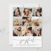 Joyful Minimalist Kerstmis Foto Collage Holiday Feestdagenkaart (Voorkant)