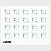 Joyful Modern Blue Green Lettering Holiday Vierkante Sticker (Vel)