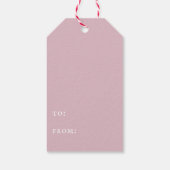 Joyful Modern Blush Pink Kerstfeestdag Foto Cadeaulabel (Achterkant)