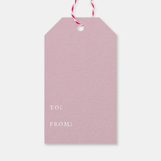 Joyful Modern Blush Pink Kerstfeestdag Foto Cadeaulabel (Achterkant)