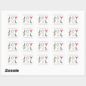 Joyful Modern Colorful Rainbow Lettering Holiday Vierkante Sticker (Vel)