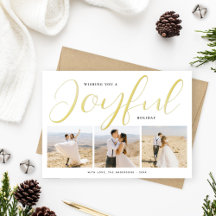 Joyful Modern Gold Script Photo Collage