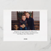 Joyful Modern Gray and Gold Script Photo Collage Folie Feestdagenkaart (Achterkant)