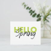 Joyful, modern, leuk, levendig design Hallo lente Briefkaart (Staand voorkant)