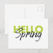 Joyful, modern, leuk, levendig design Hallo lente Briefkaart (Voorkant / Achterkant)