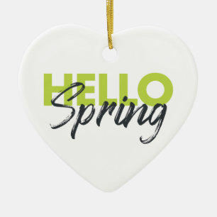 Joyful, modern, leuk, levendig design Hallo lente Keramisch Ornament