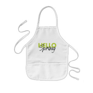 Joyful, modern, leuk, levendig design Hallo lente Kinder Schort