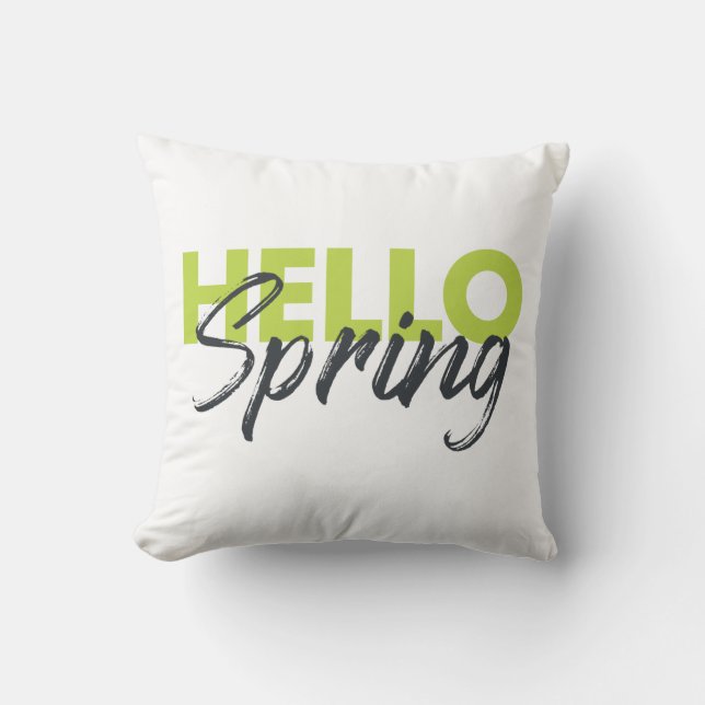 Joyful, modern, leuk, levendig design Hallo lente Kussen (Voorkant)