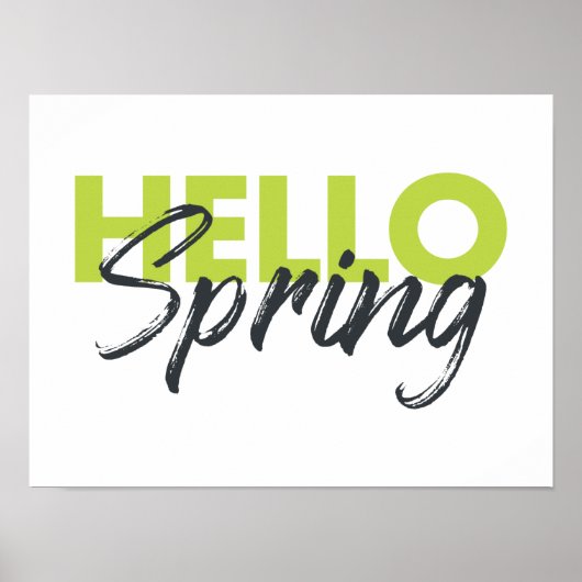Joyful, modern, leuk, levendig design Hallo lente Poster (Voorkant)