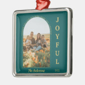 Joyful Modern Minimalist Arch Foto Groen Metalen Ornament (Links)