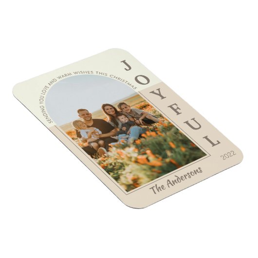 Joyful Modern Minimalist Boho Arch Photo Beige Magneet (Rechterzijde)