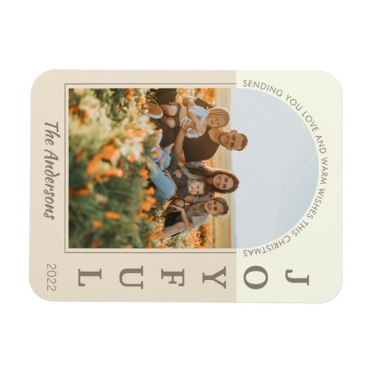 Joyful Modern Minimalist Boho Arch Photo Beige Magneet (Horizontaal)