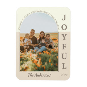 Joyful Modern Minimalist Boho Arch Photo Beige Magneet