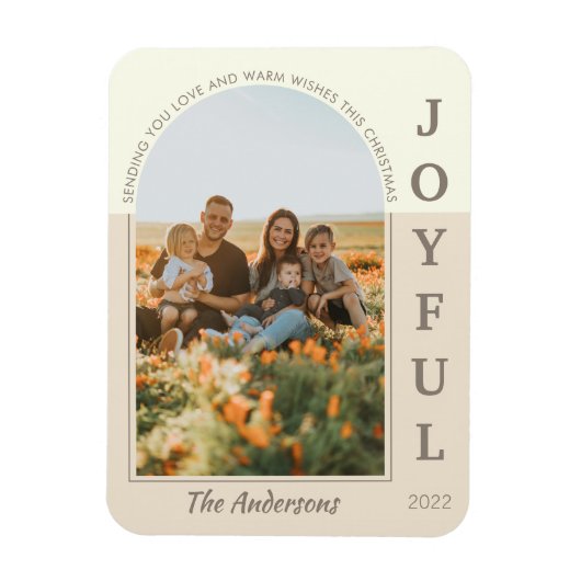 Joyful Modern Minimalist Boho Arch Photo Beige Magneet (Verticaal)