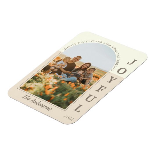 Joyful Modern Minimalist Boho Arch Photo Beige Magneet (Linkerzijde)