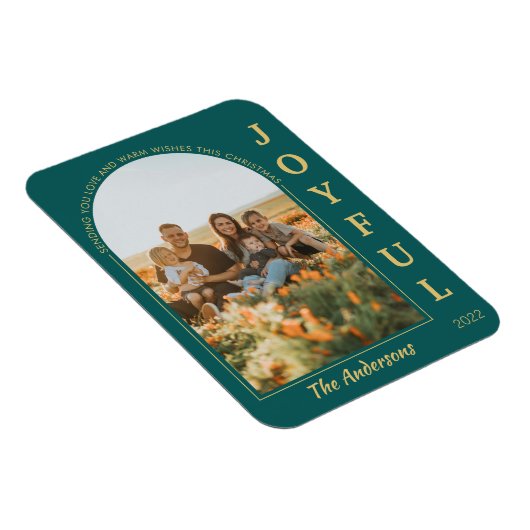 Joyful Modern Minimalist Elegant Arch Foto Groen Magneet (Rechterzijde)