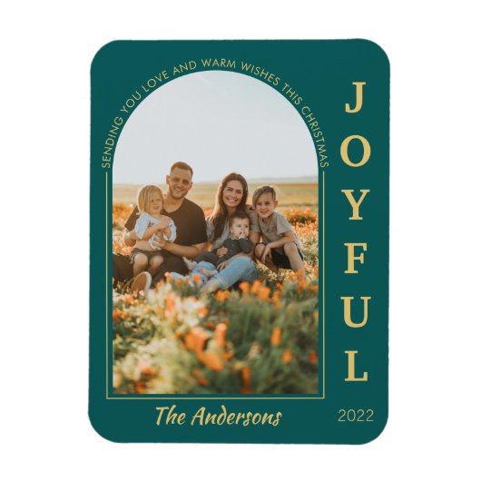 Joyful Modern Minimalist Elegant Arch Foto Groen Magneet (Verticaal)